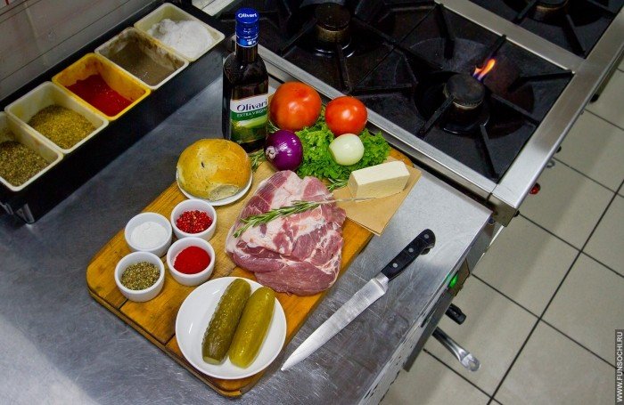Продукты для приготовления бургера