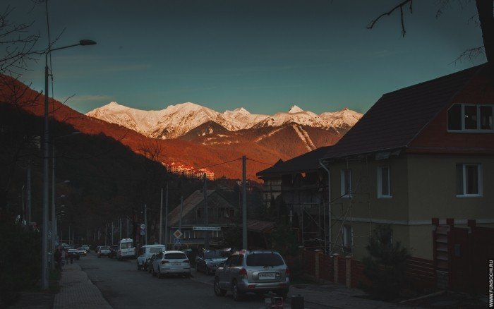 живописный вид в поселке Красная Поляна, Сочи